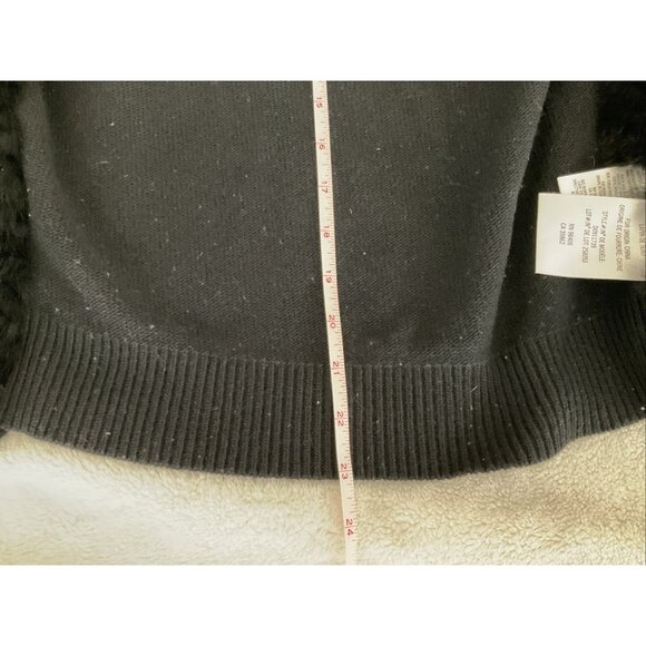 Theory Long Sleeve Black Wool Genuine Rabbit Front Cardigan Black Size Small - Picture 11 of 14